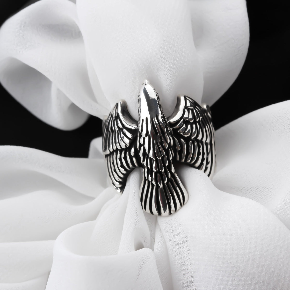 925k Sterling Silver Men Eagle Ring