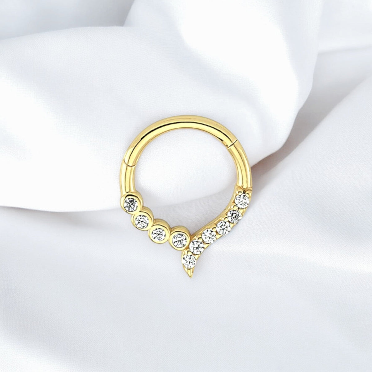 14k Solid Gold Ring Piercing
