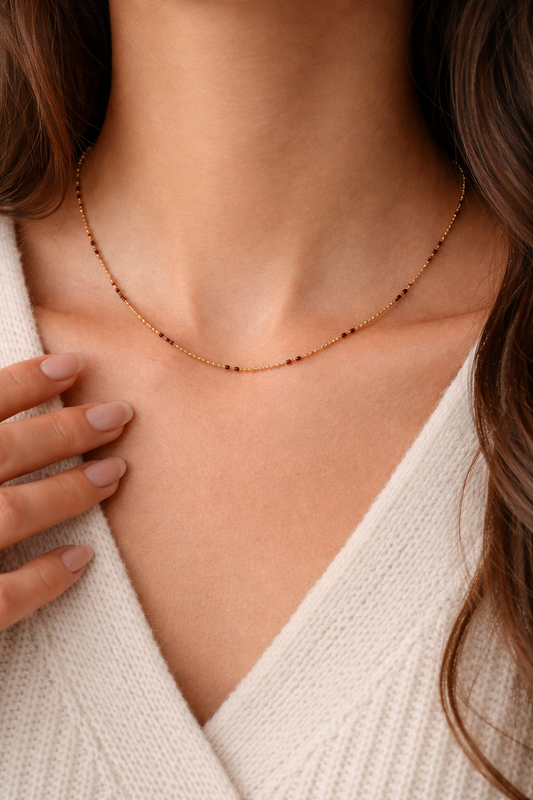 RED ENAMEL NECKLACE