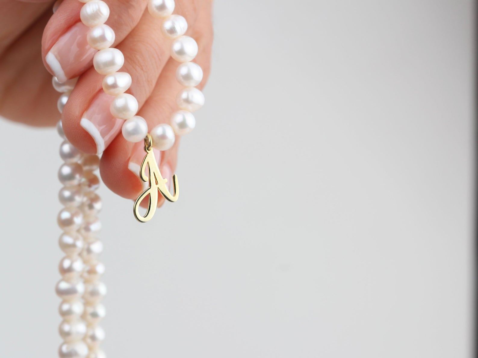925k Sterling Silver Personalized Initial Pearl Necklace - alternate view 4