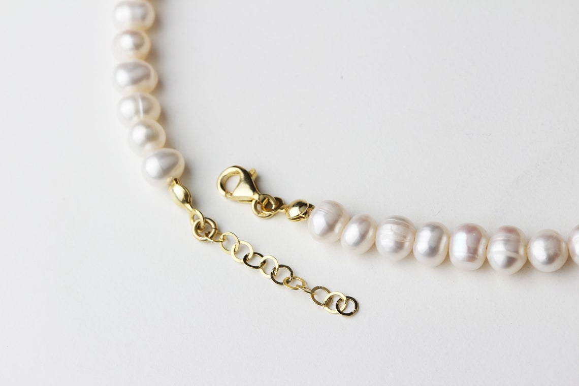 925k Sterling Silver Pearl Necklace - alternate view 4