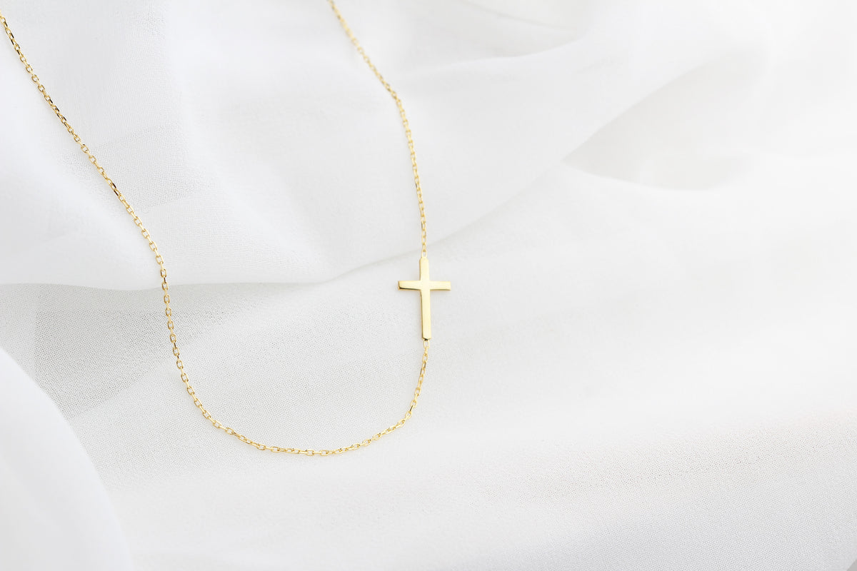 925k Sterling Silver Cross Necklace - alternate view 2