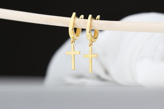 925k Sterling Silver Cross Earrings