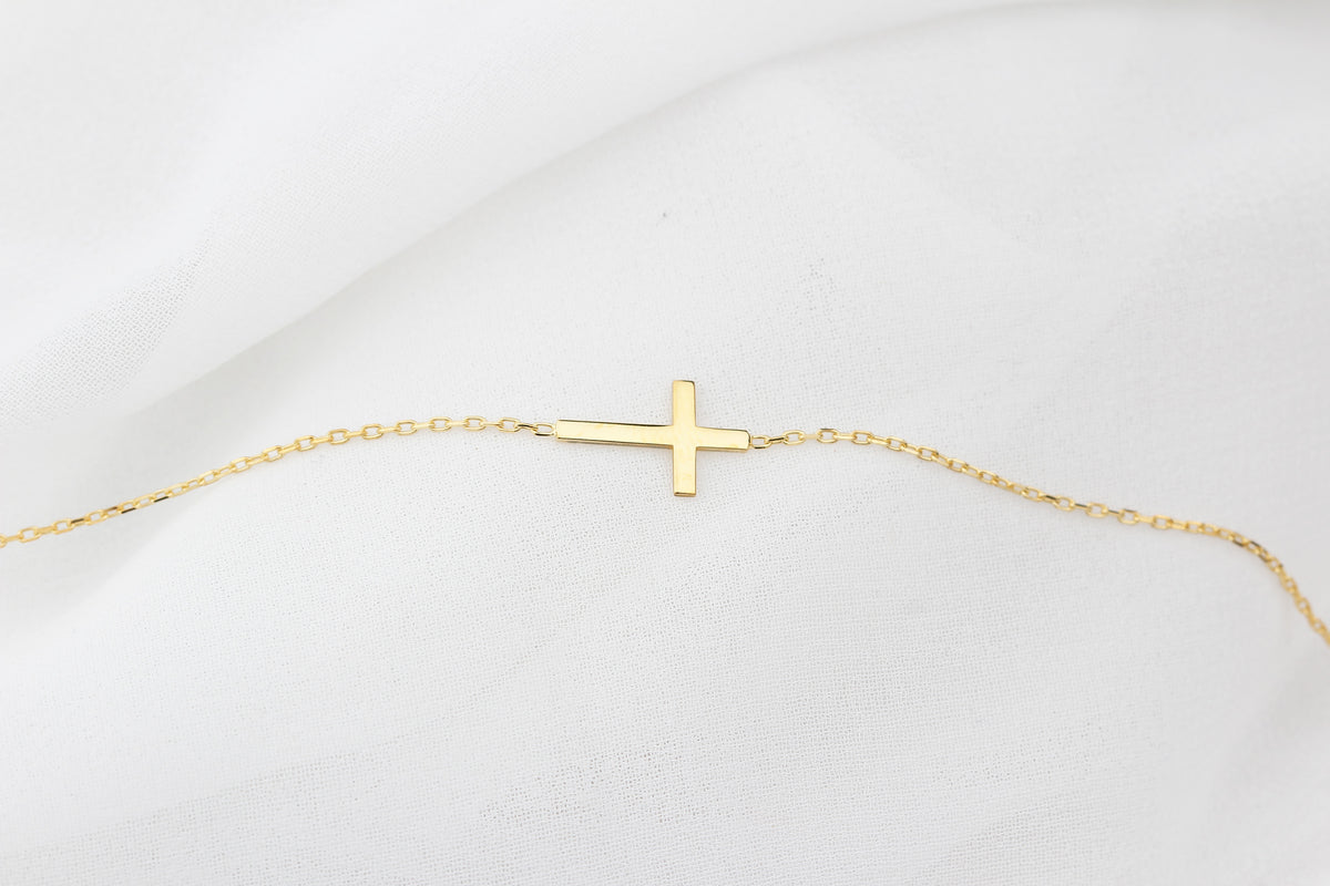 925k Sterling Silver Cross Bracelet