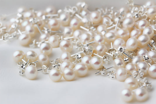 925k Sterling Silver Pearl Earrings - alternate view 2