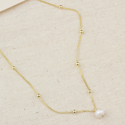 925k Sterling Silver Pearl Necklace - alternate view 2