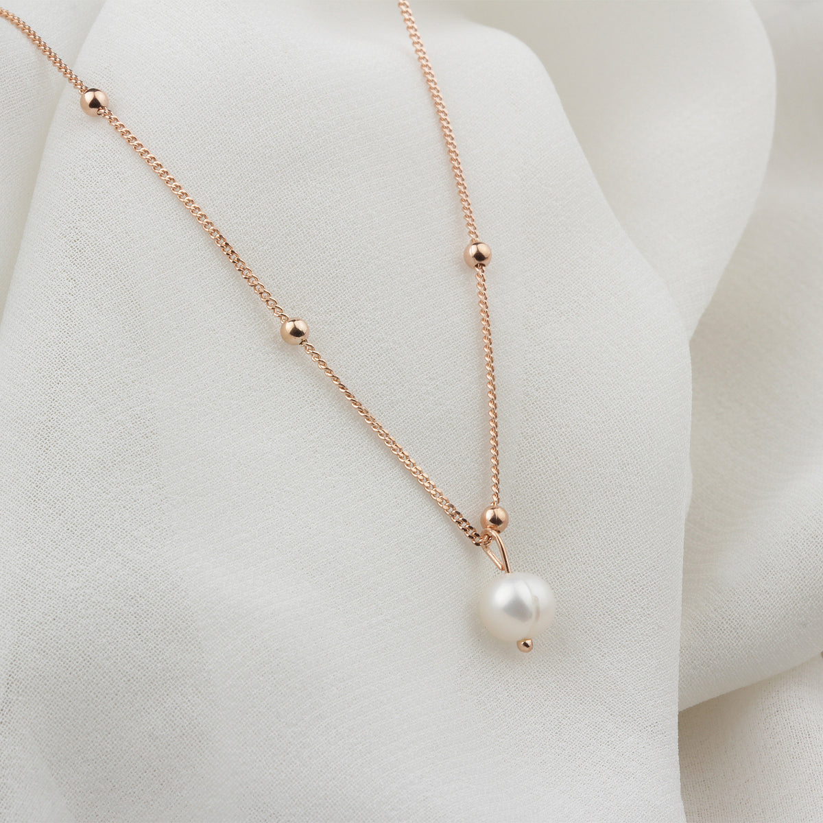 925k Sterling Silver Pearl Necklace - alternate view 3
