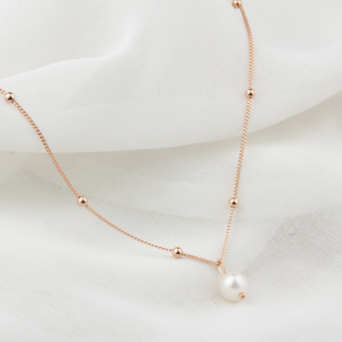 925k Sterling Silver Pearl Necklace - alternate view 4