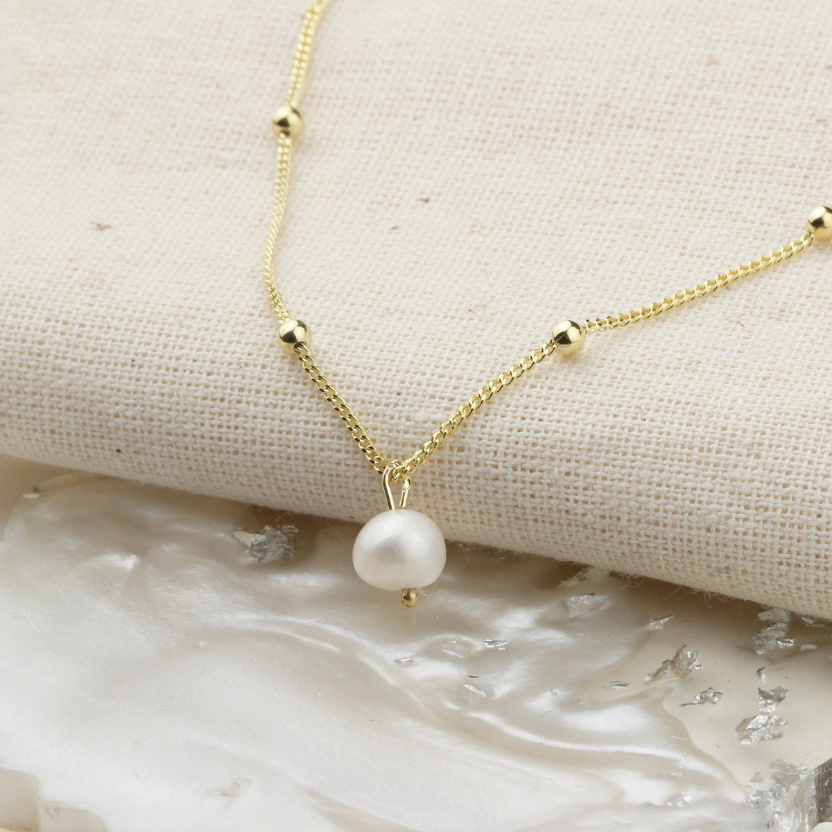 925k Sterling Silver Pearl Necklace - alternate view 7