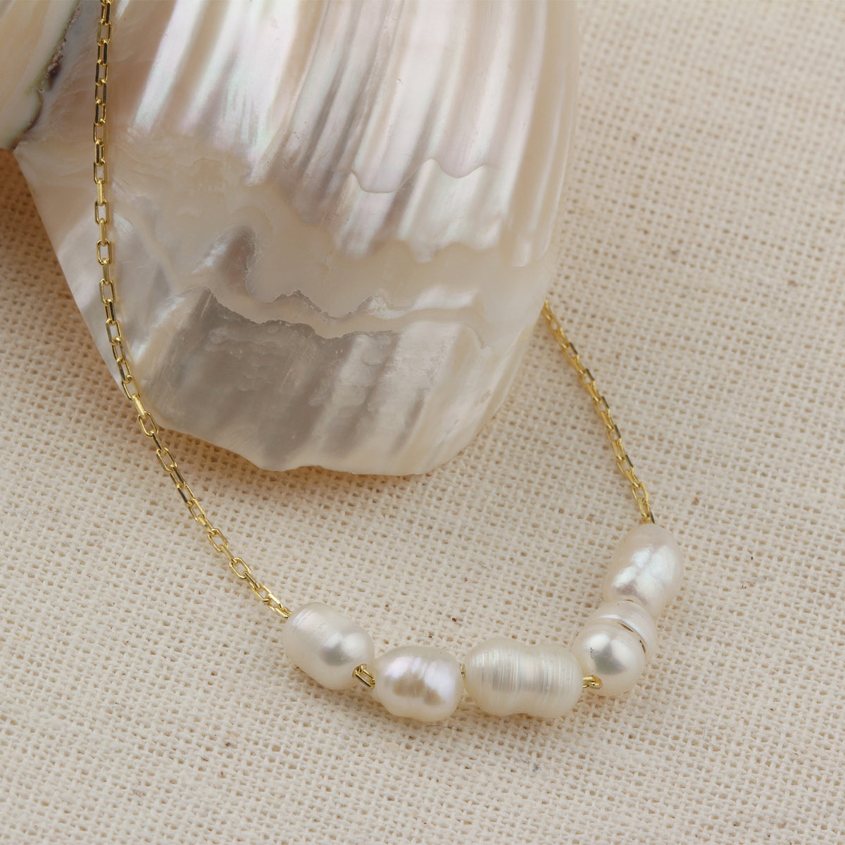925k Sterling Silver Pearl Necklace - alternate view 2