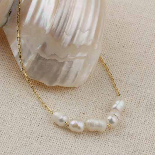 925k Sterling Silver Pearl Necklace - alternate view 2
