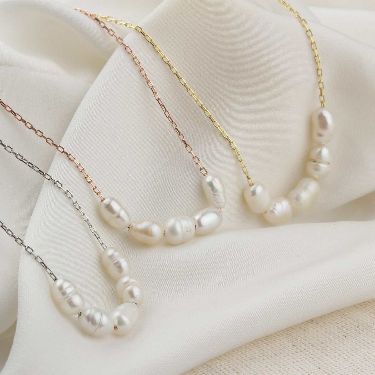 925k Sterling Silver Pearl Necklace - alternate view 4
