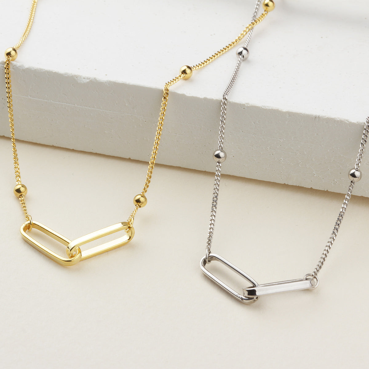 925k Sterling Silver Paperclip Link Necklace - alternate view 2