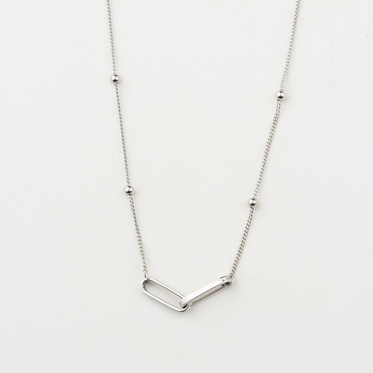 925k Sterling Silver Paperclip Link Necklace - alternate view 3