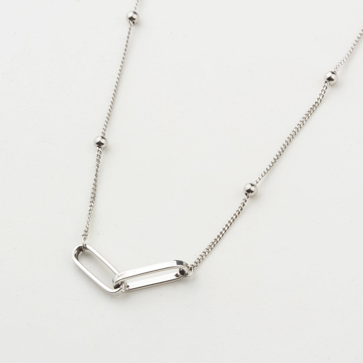 925k Sterling Silver Paperclip Link Necklace - alternate view 4