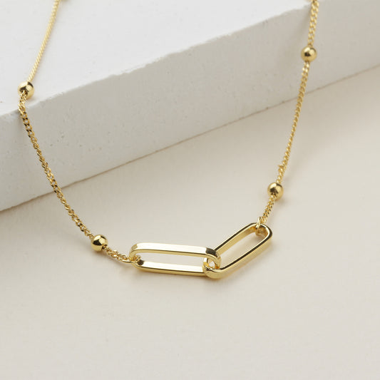 925k Sterling Silver Paperclip Link Necklace