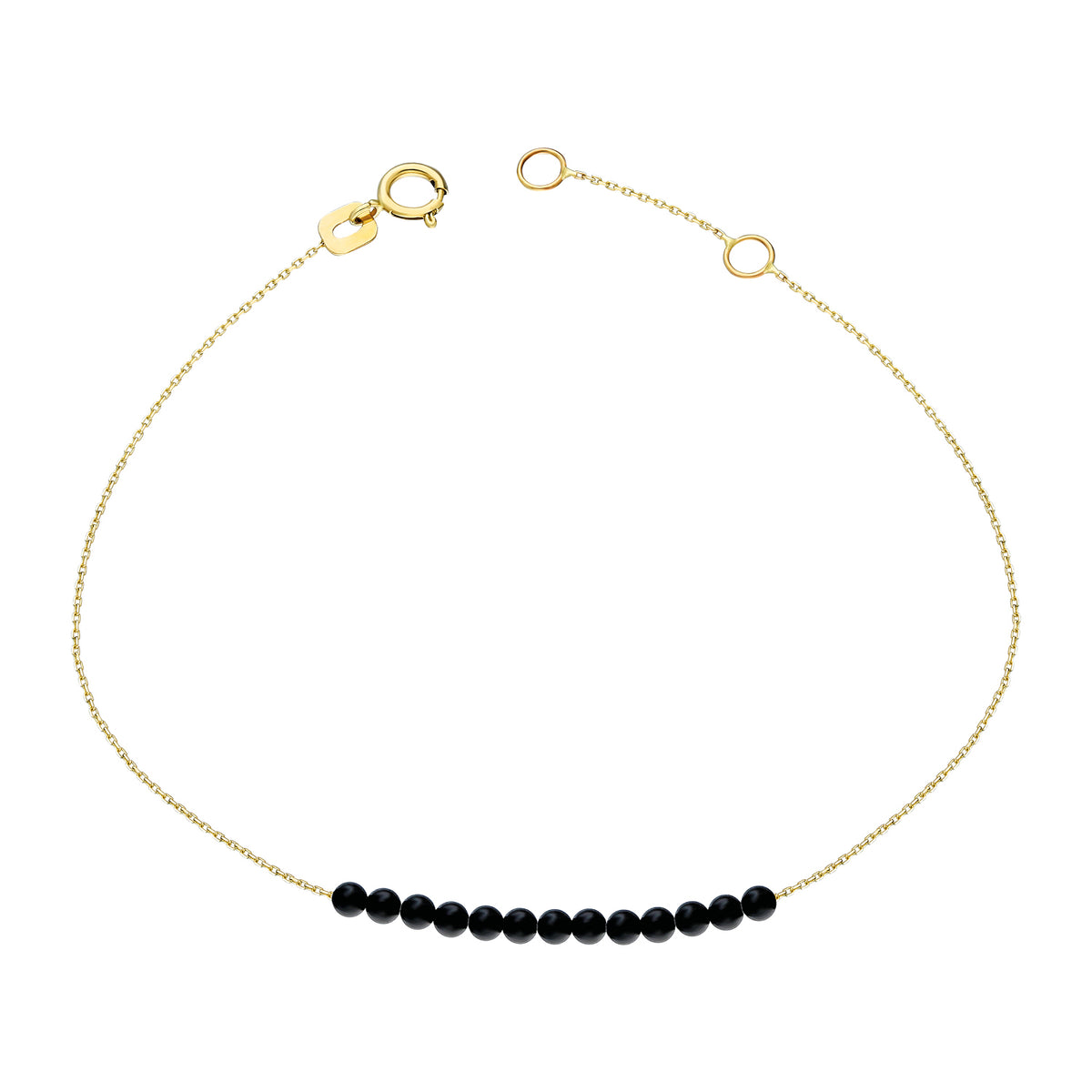 14k Solid Gold Onyx Stone Bracelet