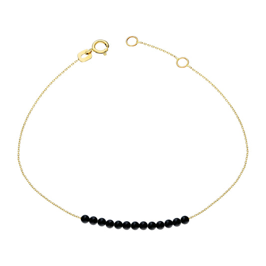 14k Solid Gold Onyx Stone Bracelet