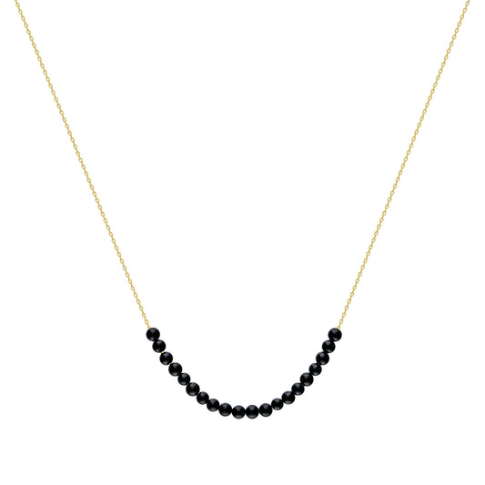14k Solid Gold Onyx Stone Necklace