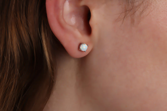 925k Sterling Silver Opal Earrings - alternate view 2