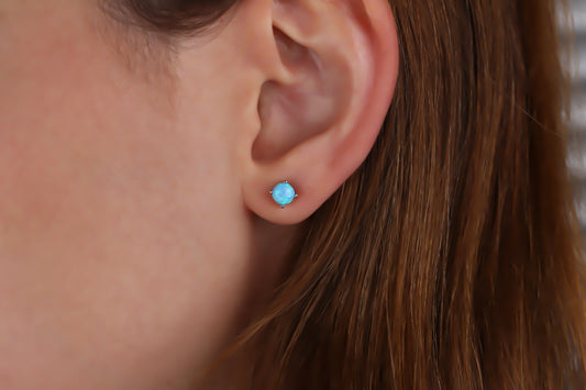 925k Sterling Silver Opal Earrings - alternate view 2