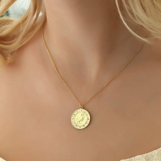 925k Sterling Silver Aries Zodiac Necklace