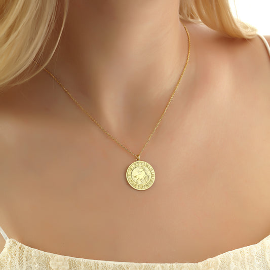 925k Sterling Silver Taurus Zodiac Necklace