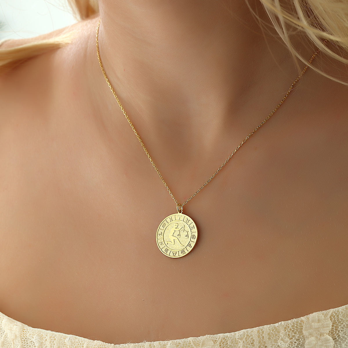 925k Sterling Silver Libra Zodiac Necklace