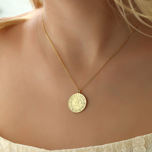 925k Sterling Silver Libra Zodiac Necklace
