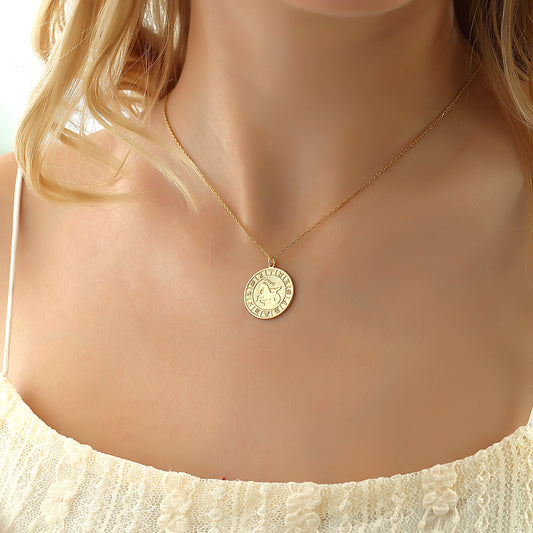 925k Sterling Silver Capricorn Zodiac Necklace