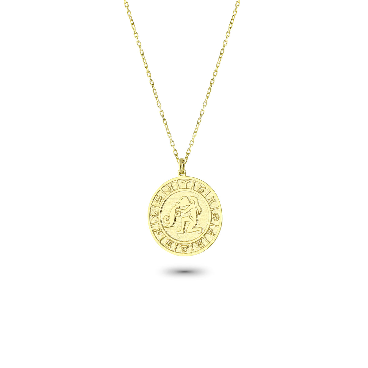 925k Sterling Silver Aquarius Zodiac Necklace - alternate view 2