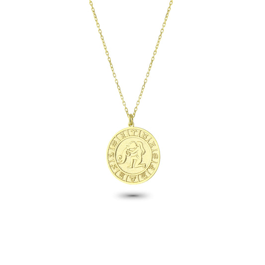 925k Sterling Silver Aquarius Zodiac Necklace - alternate view 2
