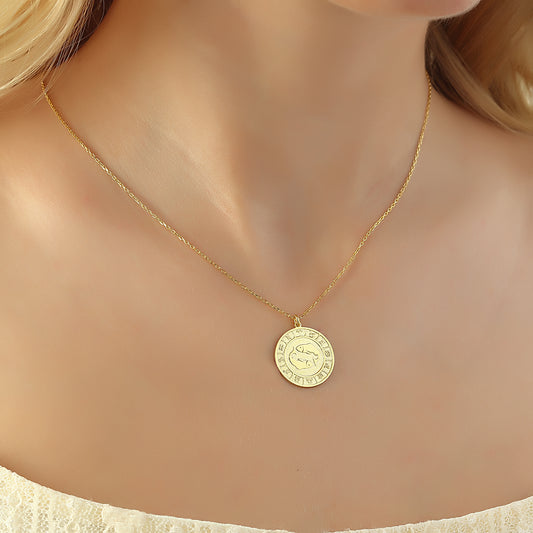 925k Sterling Silver Pisces Zodiac Necklace