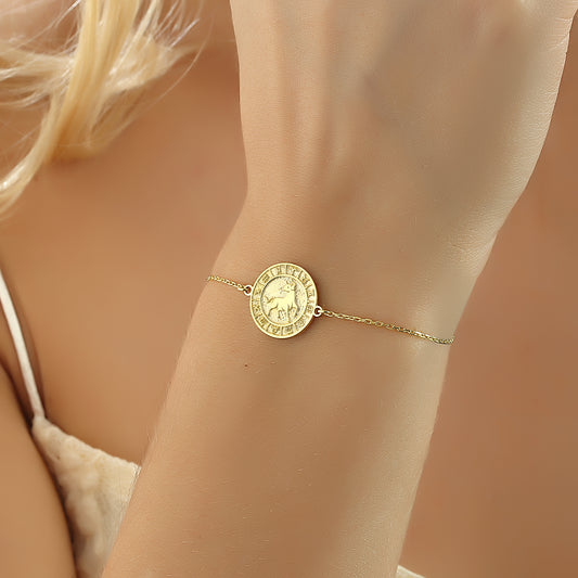 925k Sterling Silver Taurus Zodiac Bracelet