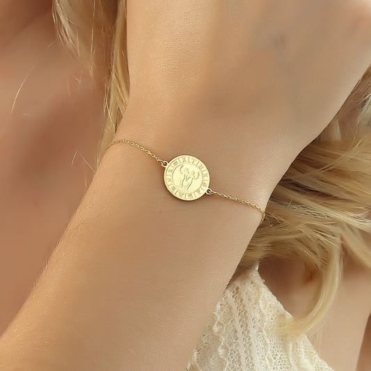 925k Sterling Silver Gemini Zodiac Bracelet