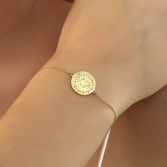 925k Sterling Silver Cancer Zodiac Bracelet