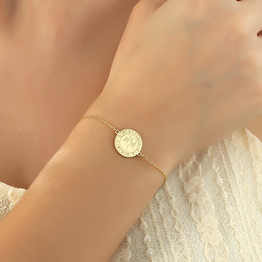 925k Sterling Silver Virgo Zodiac Bracelet