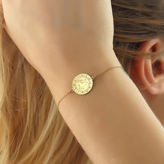 925k Sterling Silver Capricorn Zodiac Bracelet