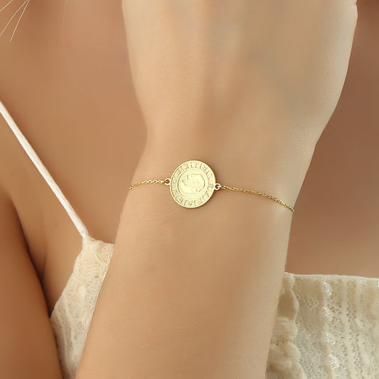 925k Sterling Silver Pisces Zodiac Bracelet