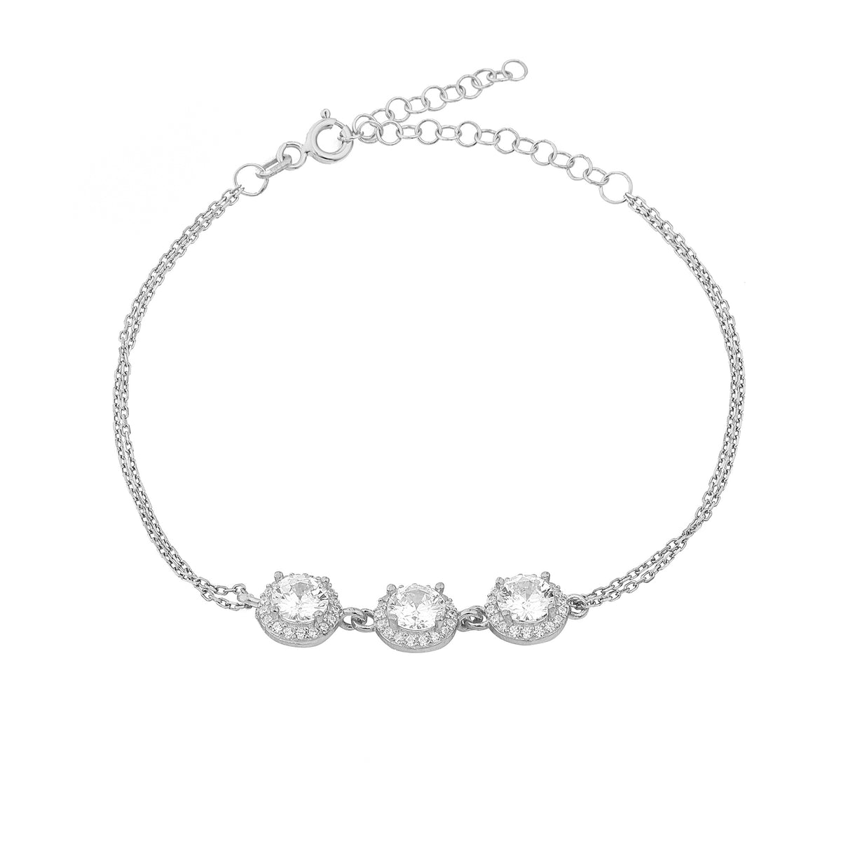 925k Sterling Silver Anturage Round Bracelet