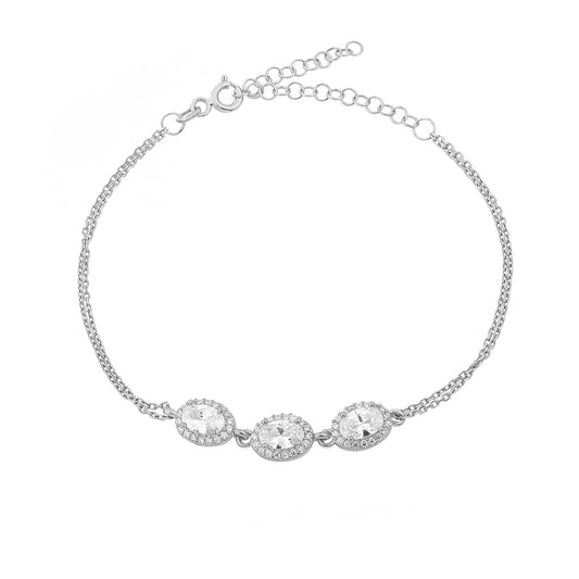 925k Sterling Silver Anturage Oval Bracelet