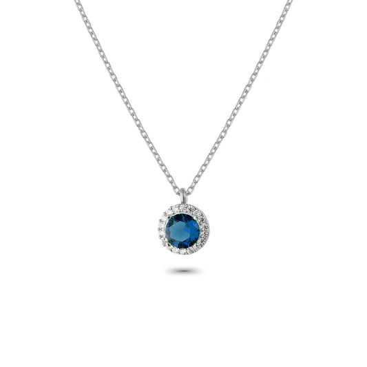 925k Sterling Silver Anturage Round Necklace