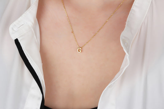 925k Sterling Silver 3D Minimalist Letter G Necklace