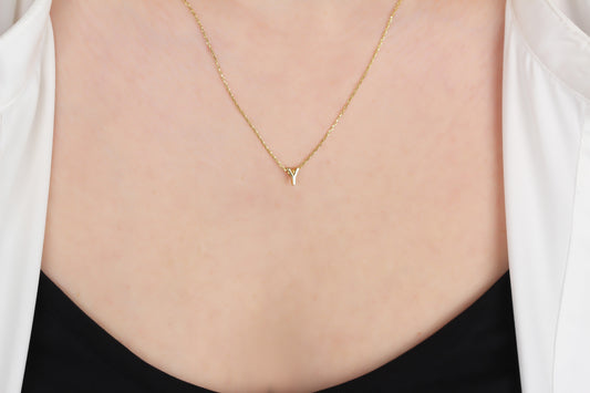 925k Sterling Silver 3D Minimalist Letter Y Necklace