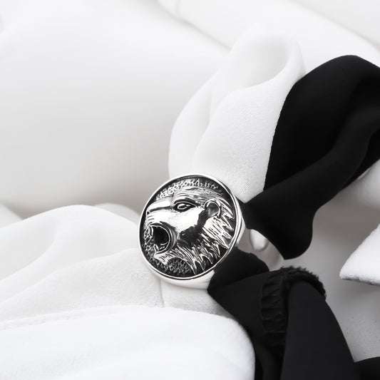 925k Sterling Silver Men Tiger Ring - alternate view 2