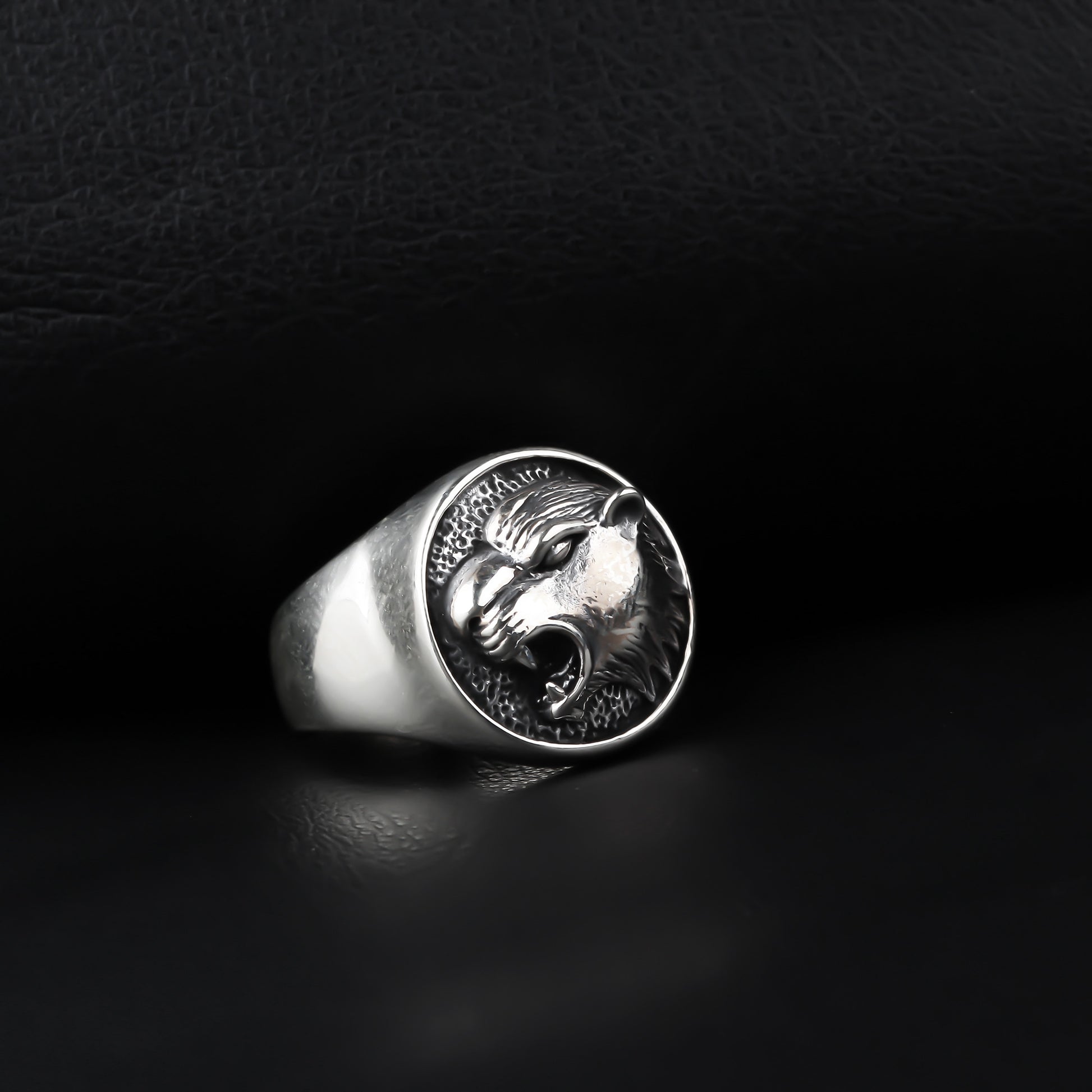 925k Sterling Silver Men Tiger Ring - alternate view 4