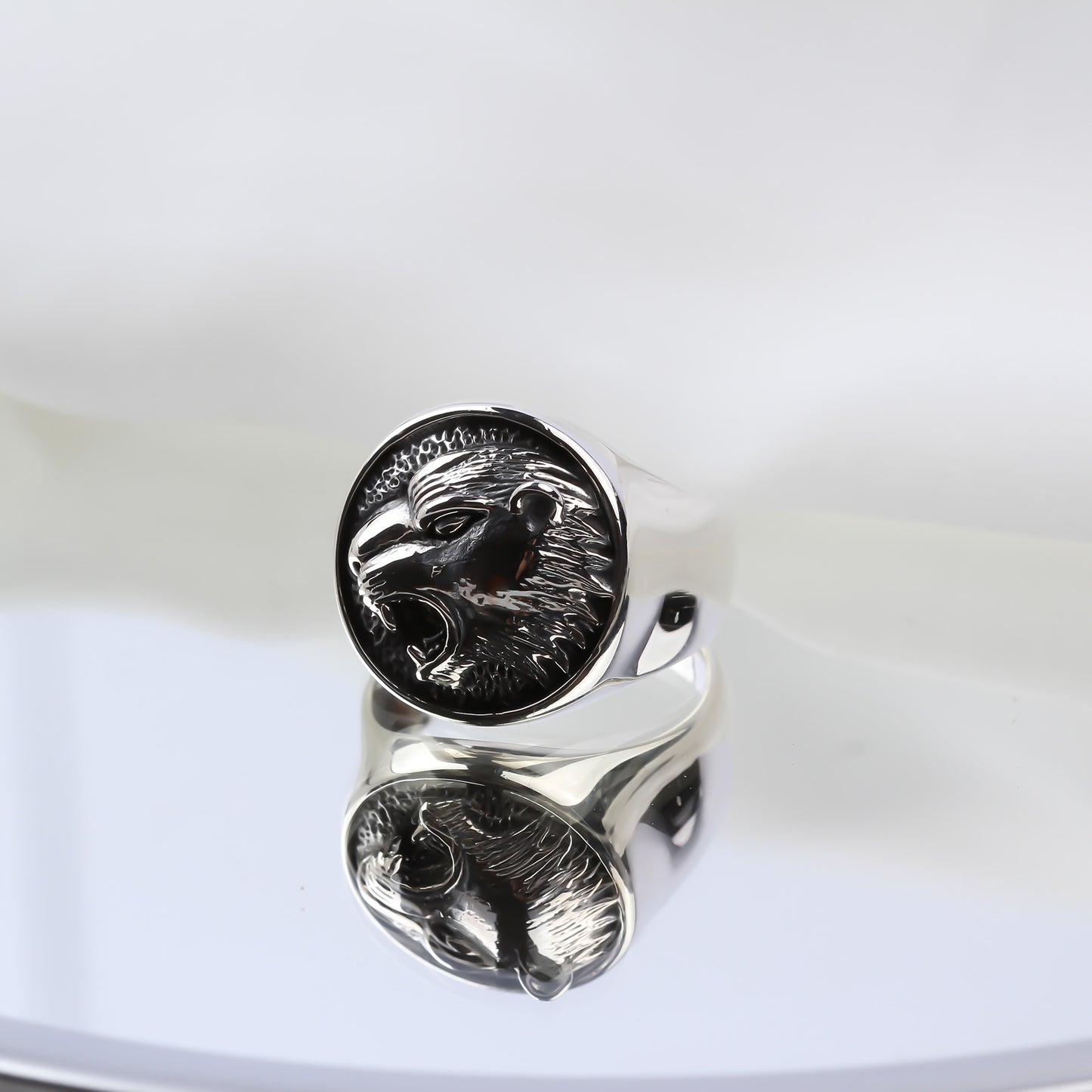925k Sterling Silver Men Tiger Ring