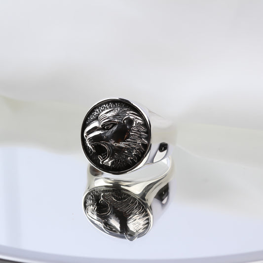 925k Sterling Silver Men Tiger Ring