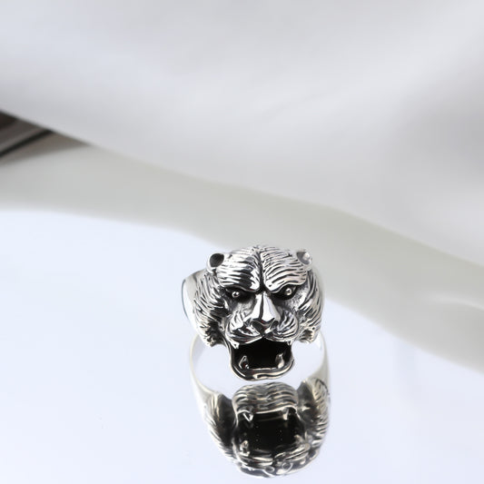 925k Sterling Silver Men Puma Ring - alternate view 2