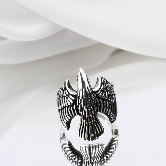 925k Sterling Silver Men Eagle Ring - alternate view 2
